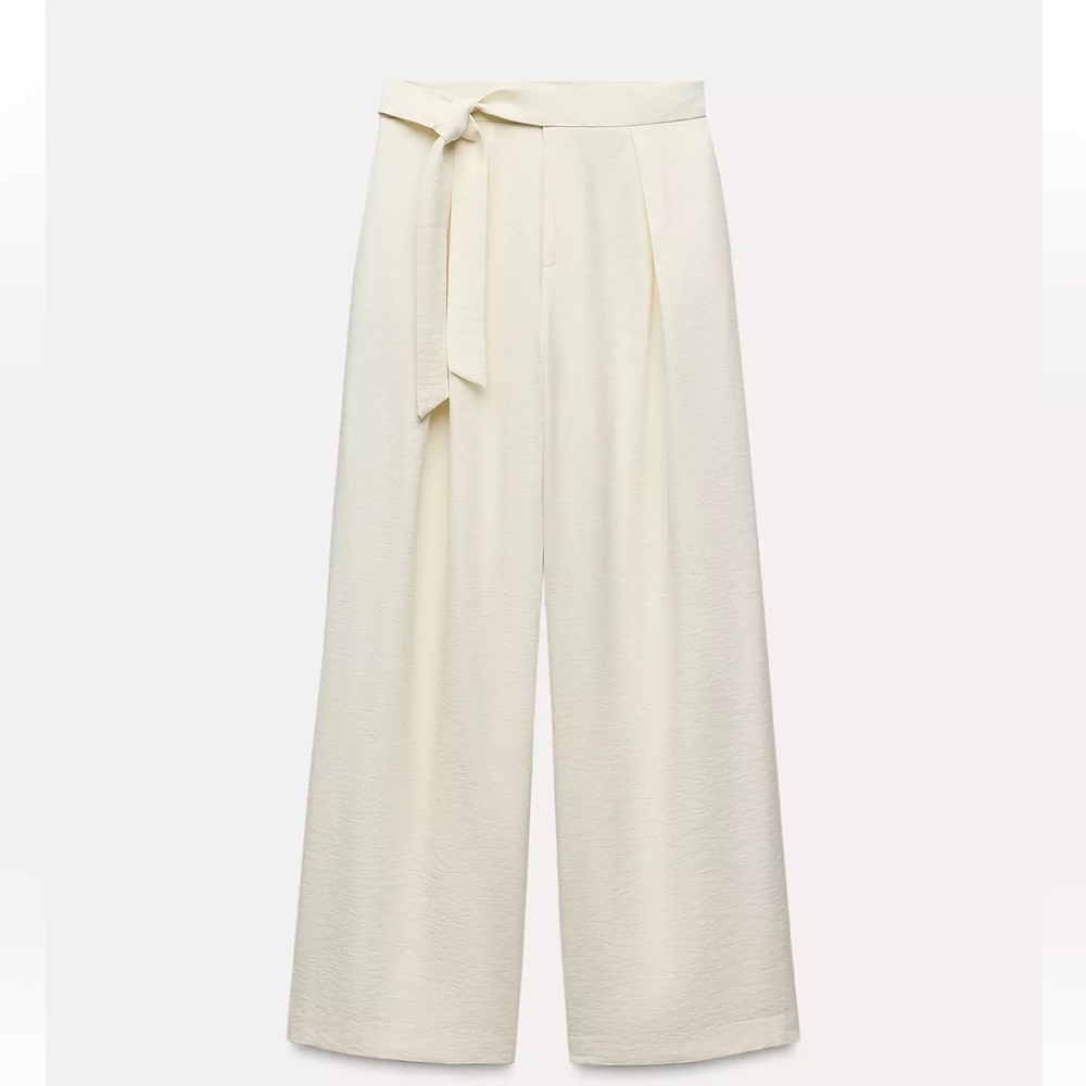 Zara Cream Wide Leg Pants